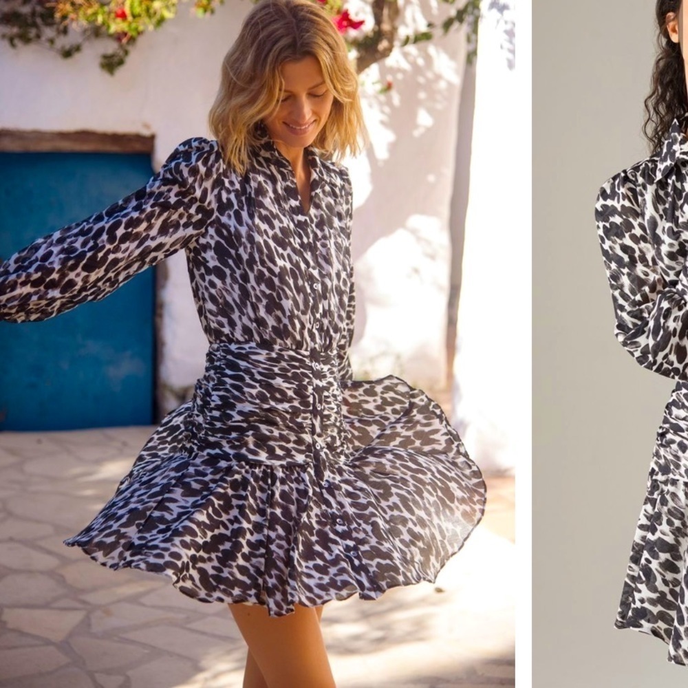 ANTHROPOLOGIE NWT Maeve Semele Leopard Mini Dress Size 0P.